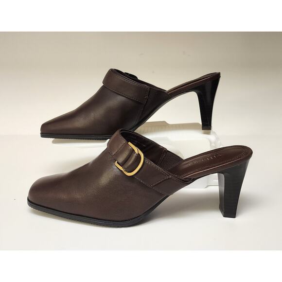 Liz Claiborne Larkin Brown Leather Upper Mule Sandals Size 9.5M - Picture 9 of 11